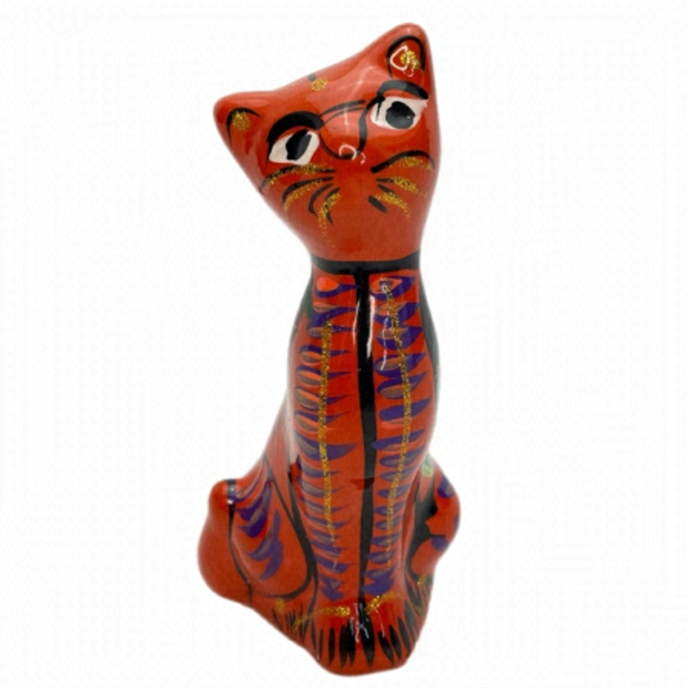 Talavera Cat Mexican Folk Art Pottery Talavera 5.2”